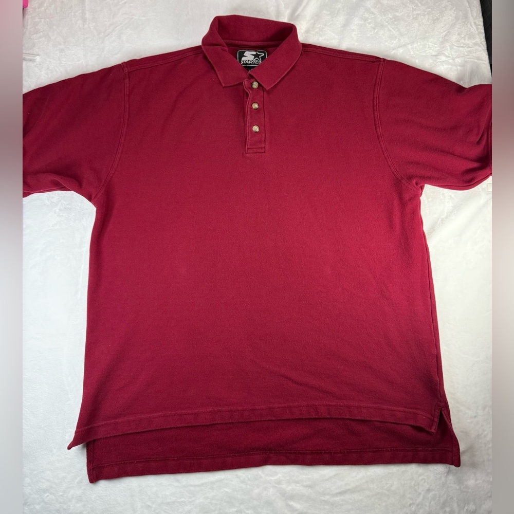 Vintage STARTER Men’s Red‎ Polo Shirt Classic Design - size XL